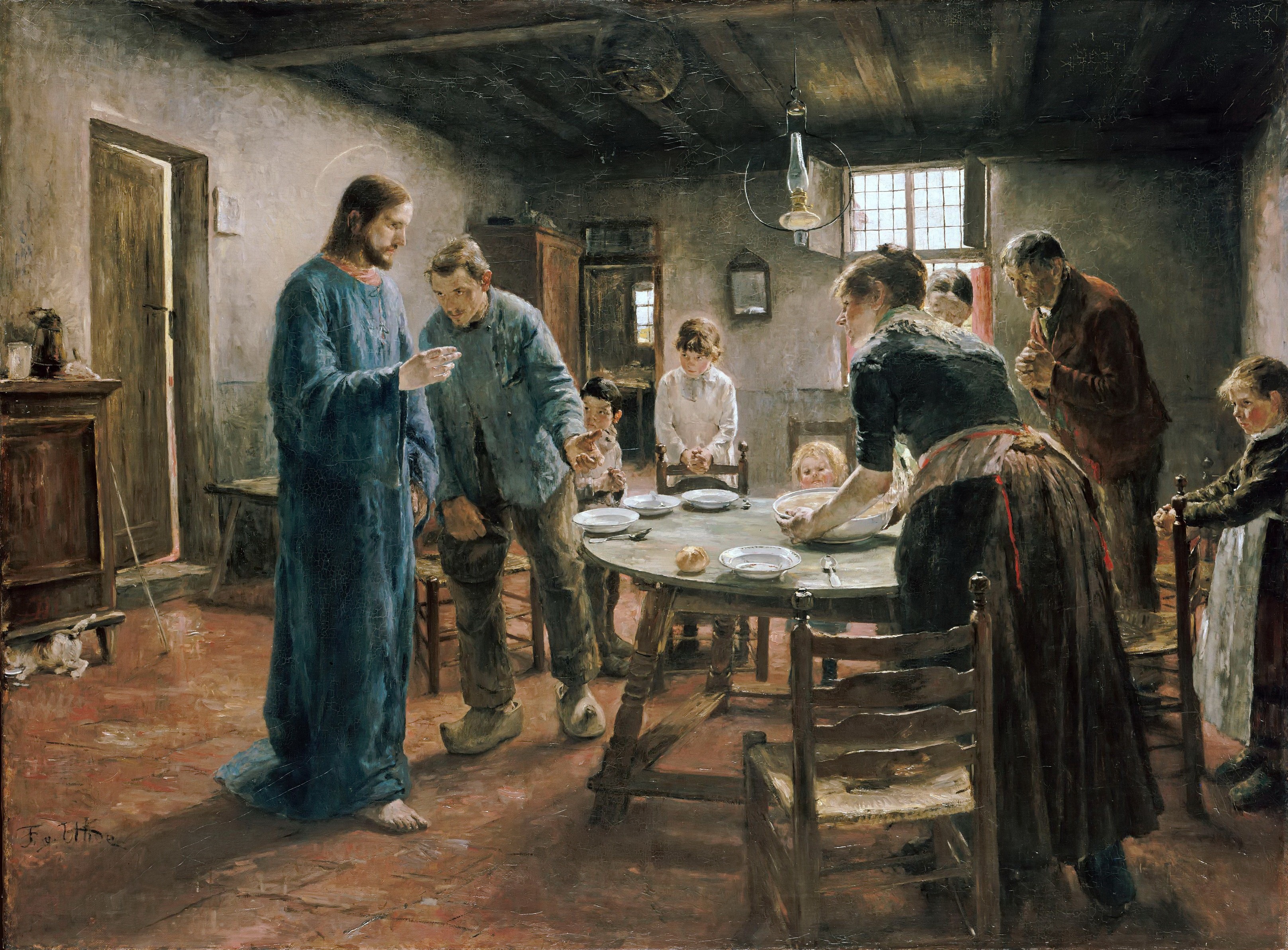Fritz von Uhde, The Mealtime Prayer (1885)