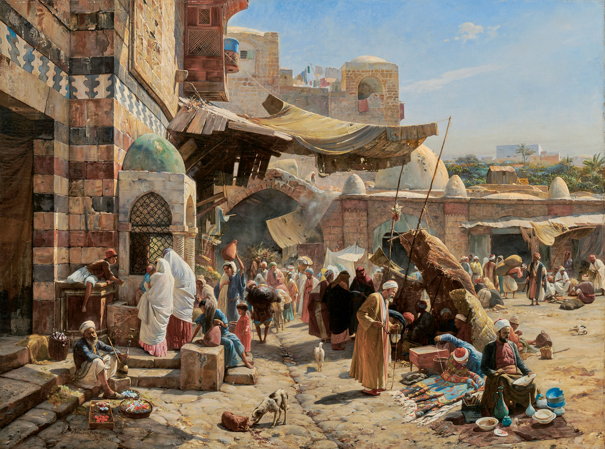 Gustav Bauernfeind, Market in Jaffa (1887)