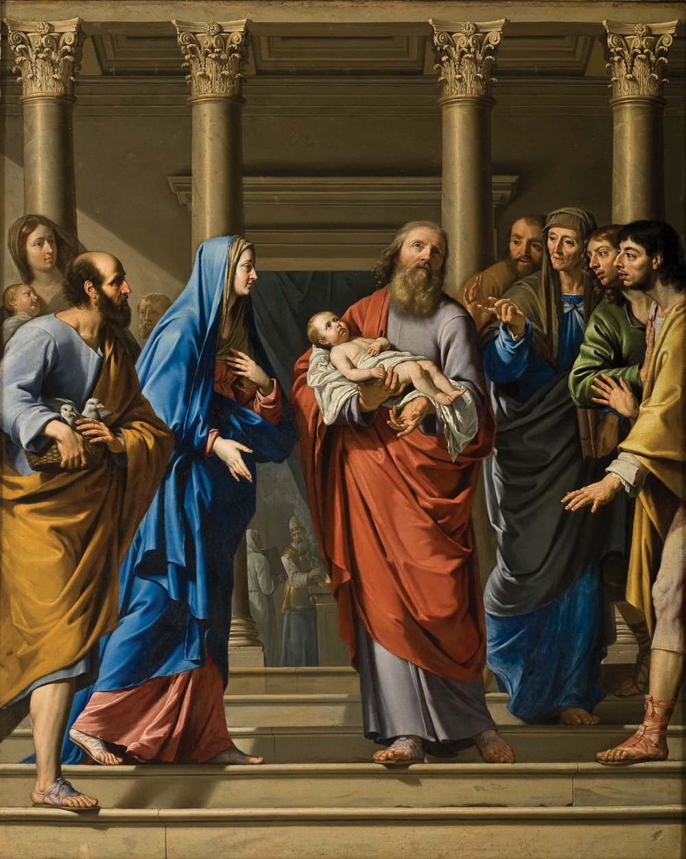 Presentation of Christ in the Temple by Philippe de Champaigne, with Simeon holding the child beside Mary